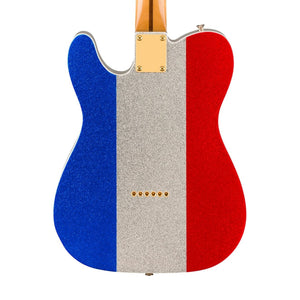 [PREORDER] Fender Limited Edition Buck Owens Telecaster Electric Guitar, Maple FB, Red, Silver and Blue Sparkle