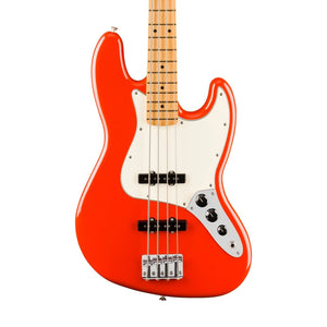 [PREORDER] Fender Player II Jazz Bass Guitar, Maple FB, Coral Red