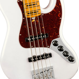 [PREORDER] Fender American Ultra 5-String Jazz Bass Guitar, Maple FB, Arctic Pearl