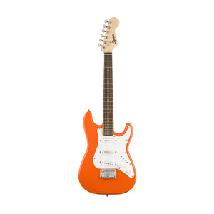 Squier FSR Mini Stratocaster Electric Guitar, Laurel FB, Competition Orange