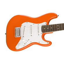 Squier FSR Mini Stratocaster Electric Guitar, Laurel FB, Competition Orange
