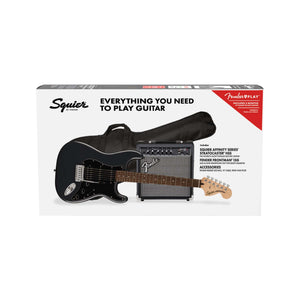 [PREORDER] Squier Affinity Series HSS Stratocaster Guitar Pack, Laurel FB, Charcoal Frost Metallic, 230V, EU