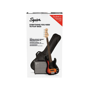 [PREORDER] Squier Affinity Series PJ Bass Guitar Pack, Laurel FB, 3-Color Sunburst, 230V, EU