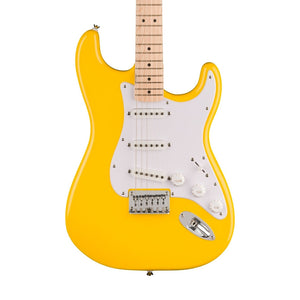 Squier Sonic Stratocaster HT Electric Guitar w/White Pickguard, Maple FB, Graffiti Yellow