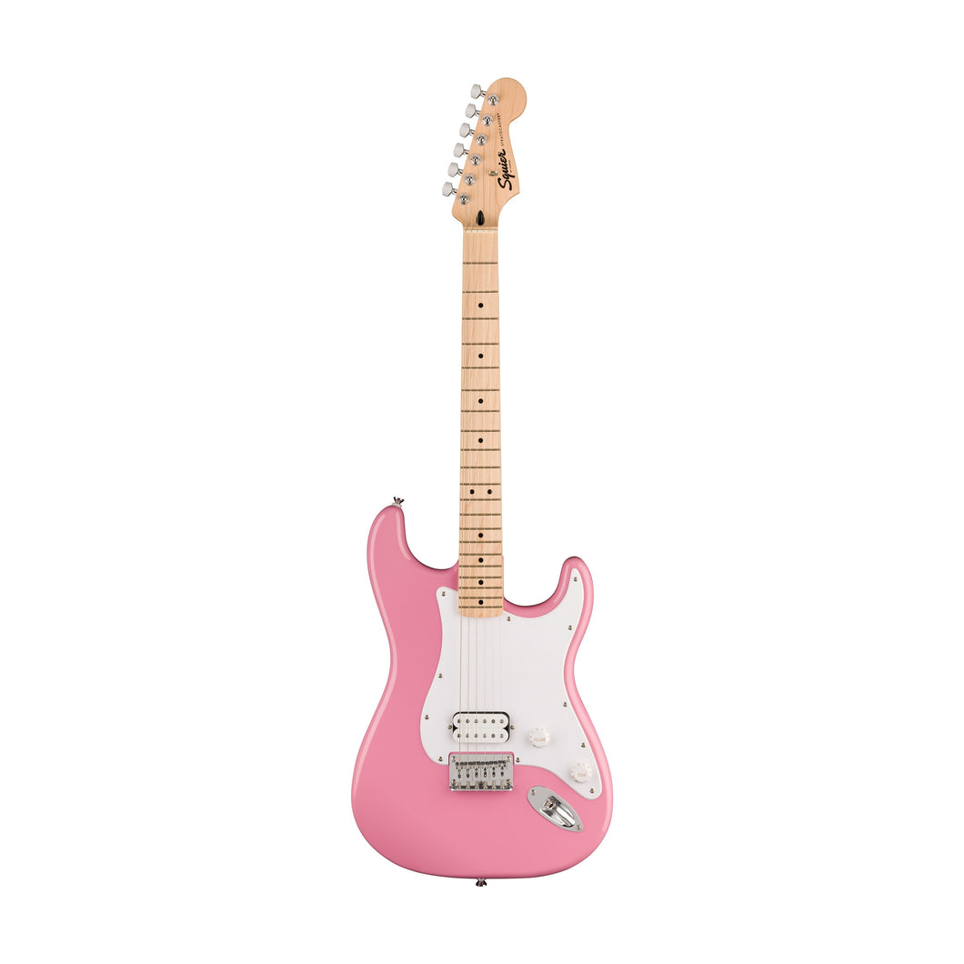 [PREORDER] Squier FSR Sonic Stratocaster HT Electric Guitar w/White Pickguard, Maple FB, Shell Pink
