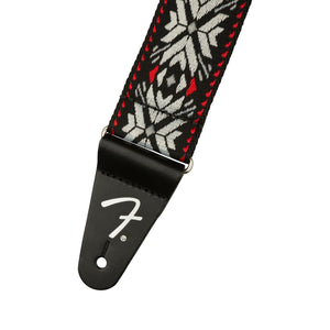 Fender Pasadena Woven Guitar Strap, Red Snowflake