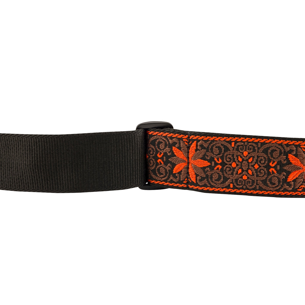 Fender Pasadena Woven Guitar Strap, Orange Snowflake – Mahogany Music