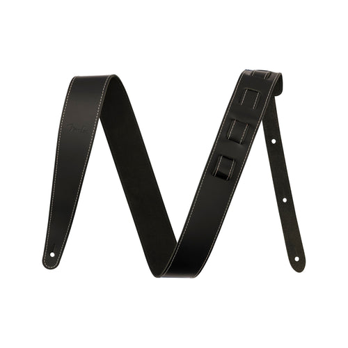 Fender 2inch Essentials Leather Guitar Strap, Black