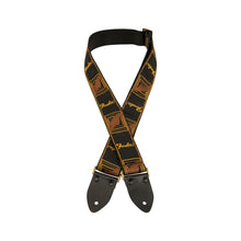 Fender Legacy Monogram Guitar Strap, Black/Yellow/Brown