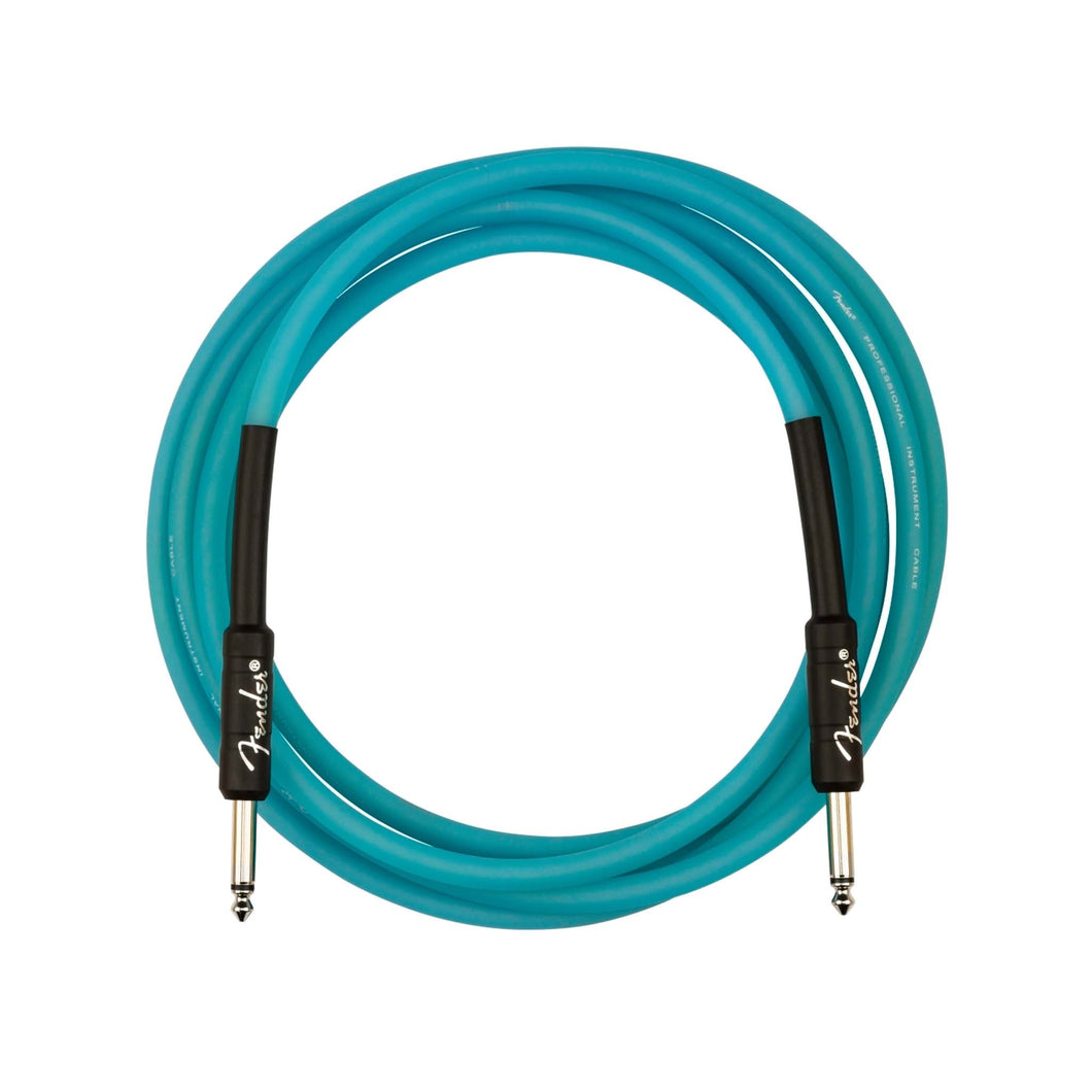 Fender 10 FT Professional Series Glow in the Dark Instrument Cable, Blue