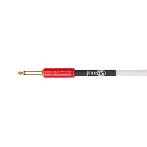 Fender John 5 10FT Instrument Cable, White and Red