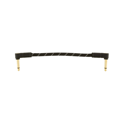 Fender Deluxe Series Patch Cable, 6inch, Black Tweed, Each