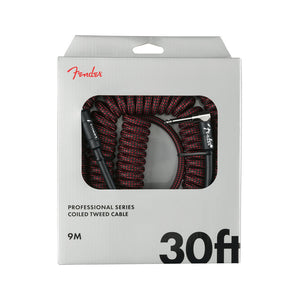 Fender Professional Coil Guitar Cable, Red Tweed, 30ft