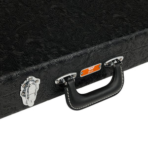 Fender Waylon Jennings Stratocaster/Telecaster Case, Black Tooled Leather