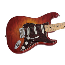 Fender Japan Hybrid II Stratocaster Electric Guitar, Maple FB, Flame Sunset Orange Transparent