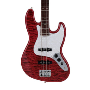 [PREORDER] Fender Japan Hybrid II Jazz Bass Guitar w/Quilt Maple Top, RW FB, Red Beryl