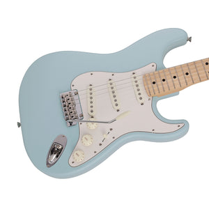 [PREORDER] Fender Japan Junior Collection Stratocaster Electric Guitar, Maple FB, Satin Daphne Blue