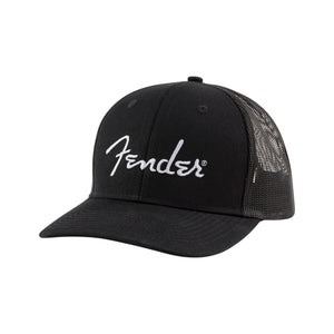 Fender Silver Logo Snapback Hat, Black