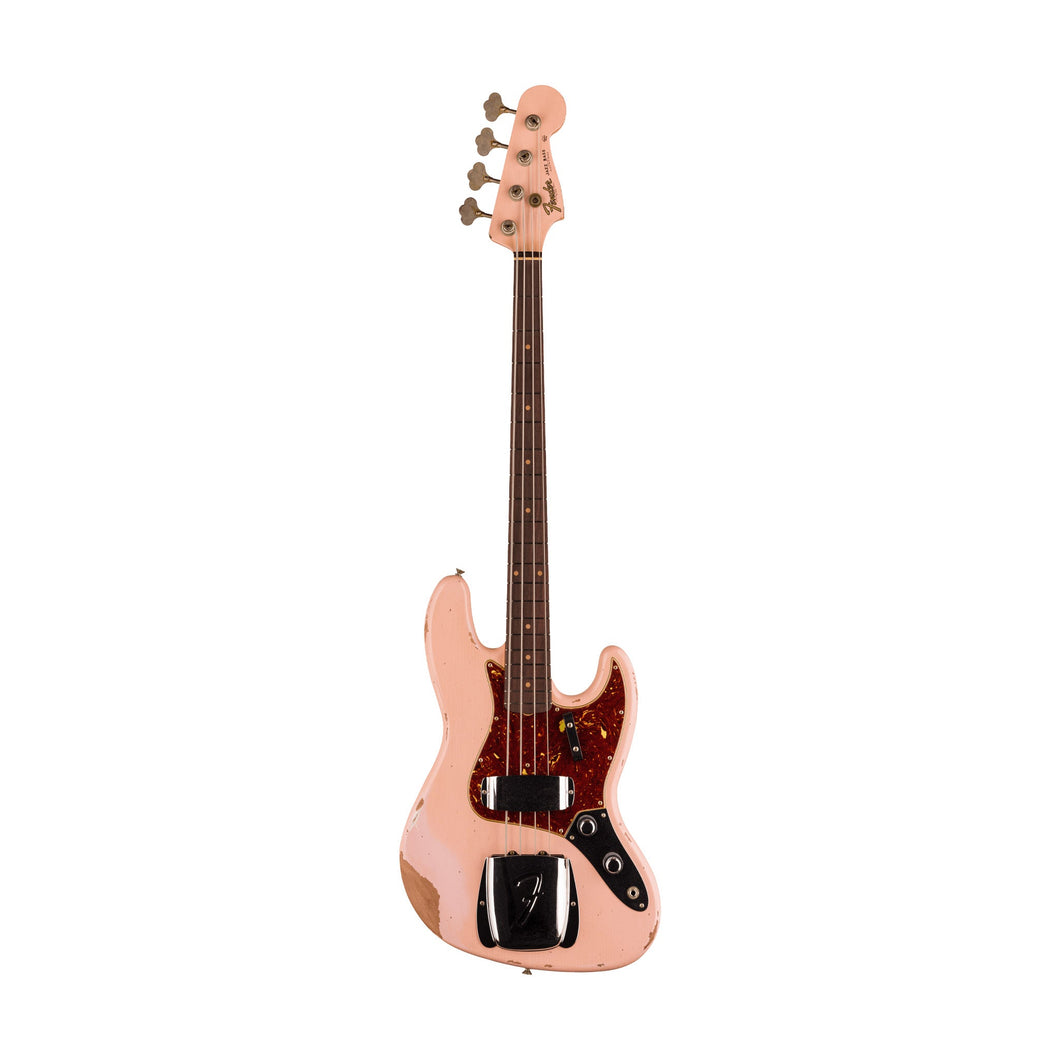 [PREORDER] Fender Custom Shop 1961 Jazz Bass Heavy Relic Guitar, RW FB, Super Faded Aged Shell Pink