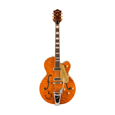 [PREORDER] Gretsch G6120TGQM-56 Quilt Classic Chet Atkins Electric Guitar wBigsby, Roundup Orange Stain Lacquer