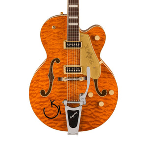 [PREORDER] Gretsch G6120TGQM-56 Quilt Classic Chet Atkins Electric Guitar wBigsby, Roundup Orange Stain Lacquer