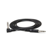 Hosa Balanced Interconnect, 1/4 inch TRS to Right-angle 1/4 inch TRS - 3 FT