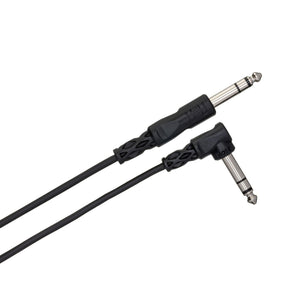 Hosa Balanced Interconnect, 1/4 inch TRS to Right-angle 1/4 inch TRS - 3 FT