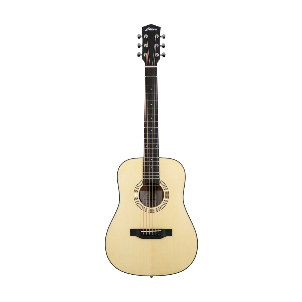 Harmony Foundation Series e-Terra Petite Dreadnought Acoustic Guitar w/Bag, Natural Satin