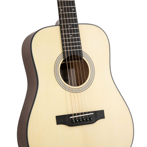 Harmony Foundation Series e-Terra Petite Dreadnought Acoustic Guitar w/Bag, Natural Satin