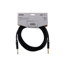 koda plus KIC15 Straight-Straight Instrument Cable, 15ft, Black