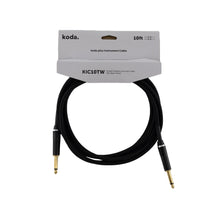 koda plus KIC10TW Straight-Straight Instrument Cable, 10ft, Black Tweed
