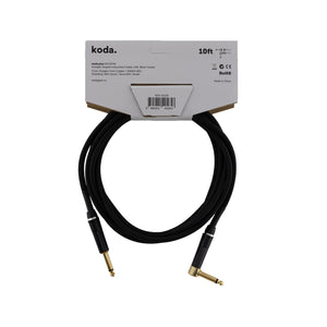 koda plus KIC10TW Straight-Angled Instrument Cable, 10ft, Black Tweed