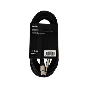 koda essential XLR (Female) to 1/4inch Microphone Cable, 20ft, Black