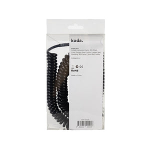koda plus Coiled Instrument Cable, 30ft, Black