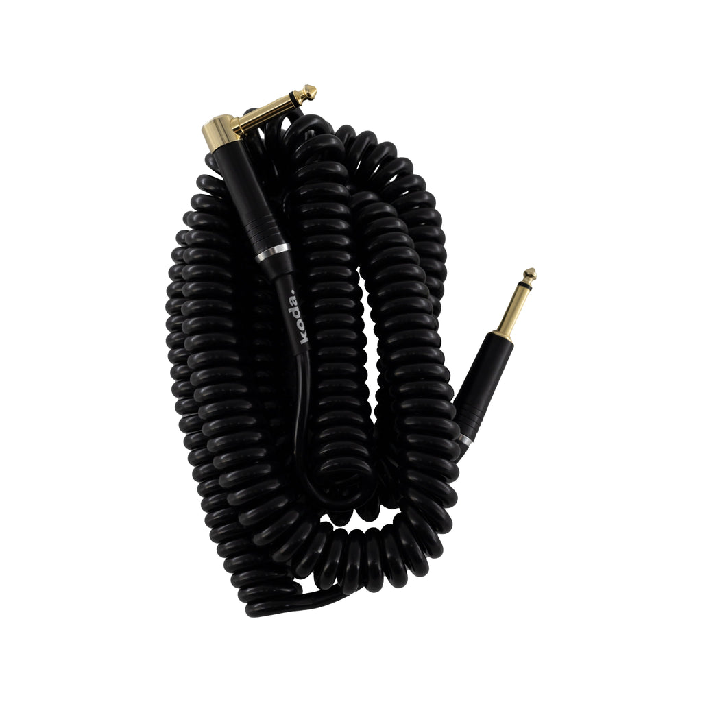 koda plus Coiled Instrument Cable, 30ft, Black – Mahogany Music