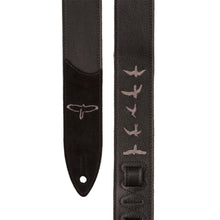 PRS Premium Leather Embroidered Birds Guitar Strap, Black