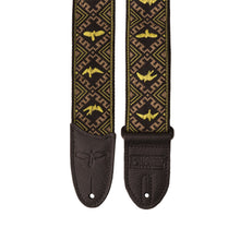 PRS Jacquard Hootenanny Style Guitar Strap, Yellow & Black Birds
