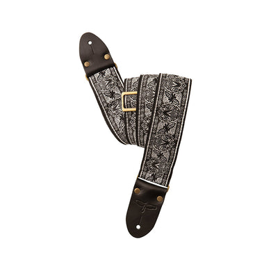 PRS Limited Edition 2inch Retro Guitar Strap, Silver/Black