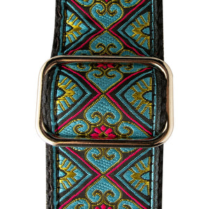 PRS 2 Inch Deluxe Retro Guitar Strap, Teal/Gold