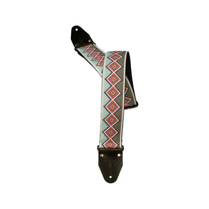 PRS 2.75 Inch Wide Retro Jacquard Guitar Strap, Green / Red