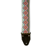 PRS 2.75 Inch Wide Retro Jacquard Guitar Strap, Green / Red