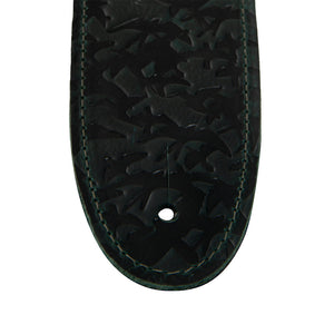 PRS 2.5inch Leather Bird Swarm Guitar Strap, Dark Green