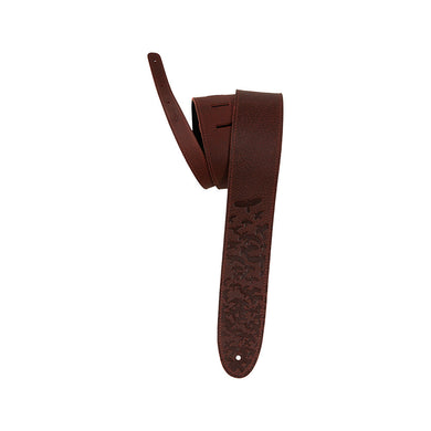 PRS 2.5inch Leather Bird Swarm Guitar Strap, Rust