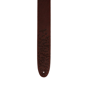 PRS 2.5inch Leather Bird Swarm Guitar Strap, Rust