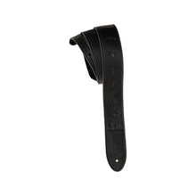 PRS 2 Inch Embossed Birds Leather Guitar Strap, Black