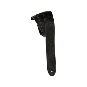 PRS 2 Inch Embossed Birds Leather Guitar Strap, Black