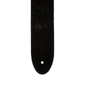 PRS 2 Inch Embossed Birds Leather Guitar Strap, Worn Black