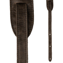 PRS 2 Inch Embossed Birds Leather Guitar Strap, Worn Black