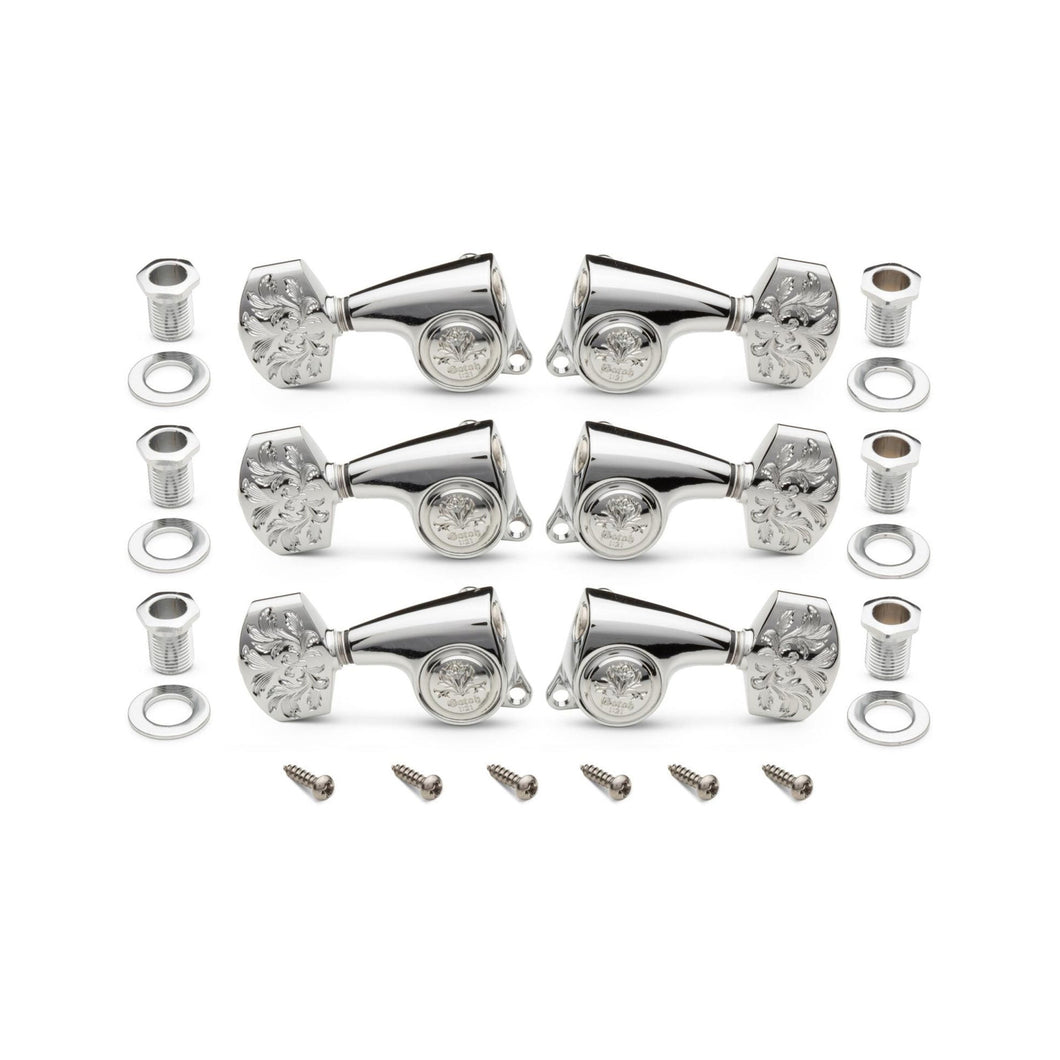 Taylor Gotoh Luxury Acoustic Guitar Tuners, 1:21, 6-String, Polished Chrome