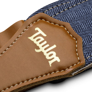 Taylor 2" Vegan Herringbone Hemp Cotton Guitar Strap, Blue